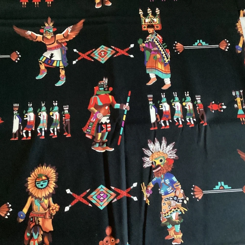 Nicole De Leon for Alexander Henry Fabric American Indian Native Design on Black - Picture 2 of 5